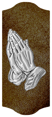 DARAY-C-516-SL-SH-BR Silver Praying Hands Shimmer Brown